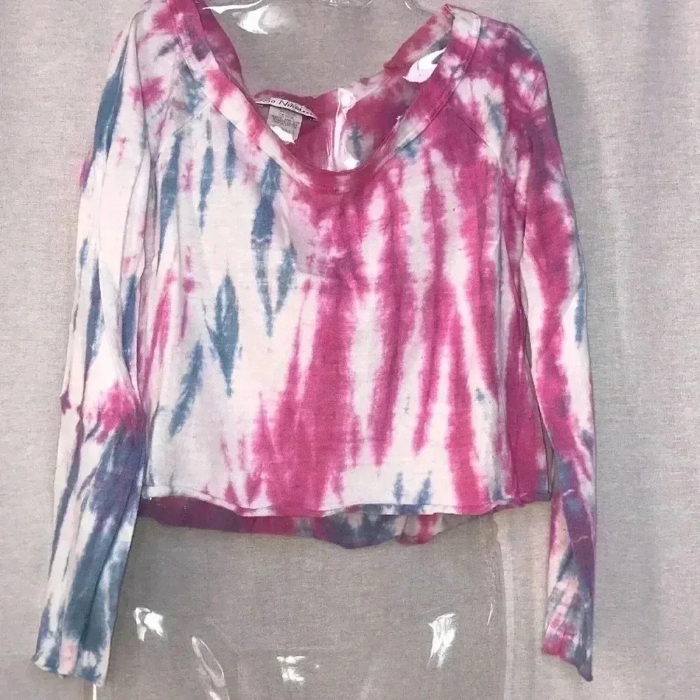 So Nikki Size Medium Girls Tie Dye Crop Top With Unfinished Hem. New With Tags